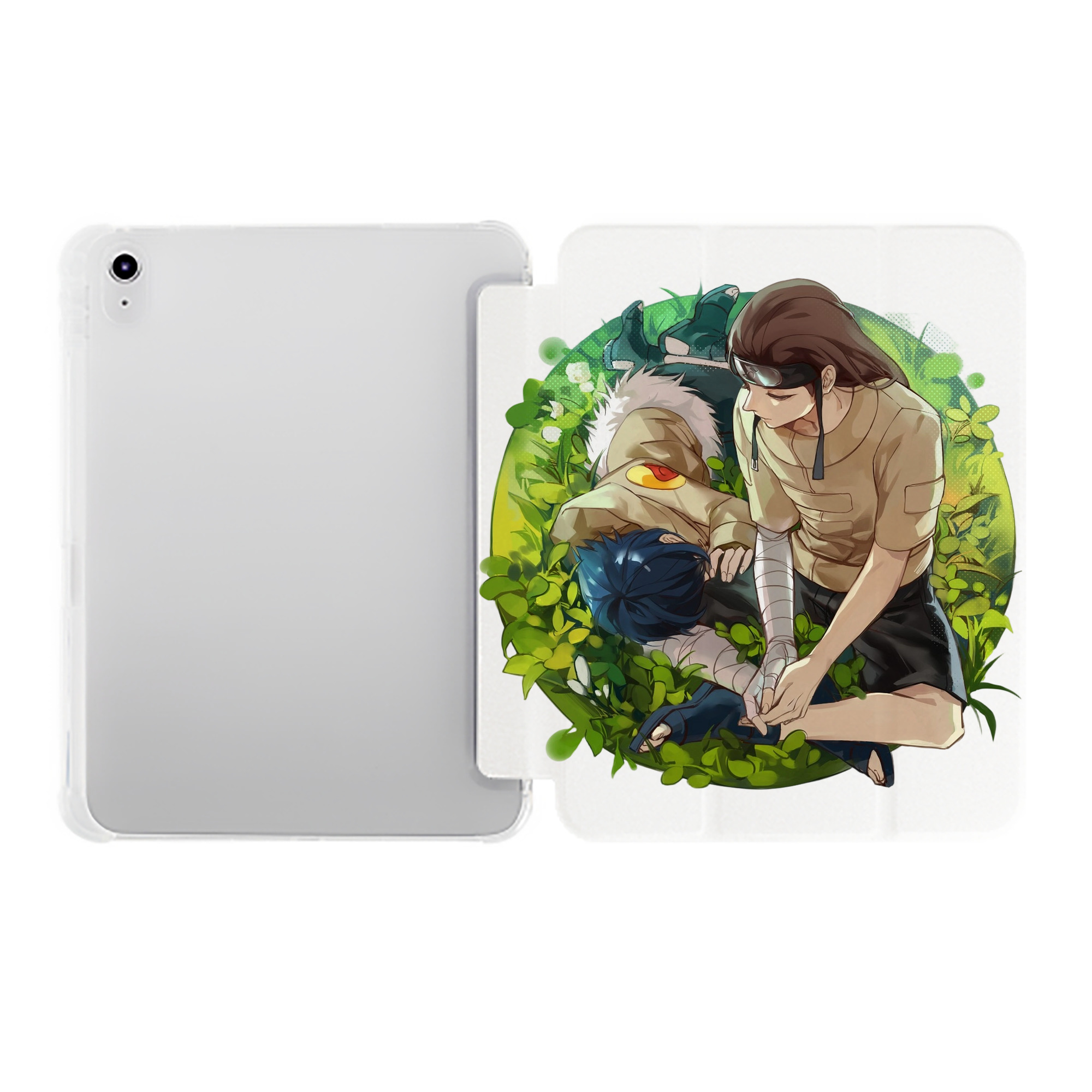 （画像用） NARUTO -ナルト- 日向ネジ Hyūga Neji IPad ケース ペン収納付き 三つ折りスタンド PUレザー×シリコン 対応機種9.5/10.5/10.9インチ